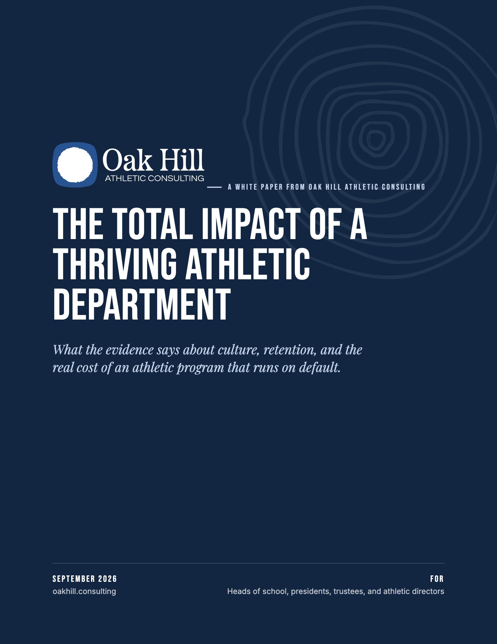 Cover of the white paper: The Total Impact of a Thriving Athletic Department